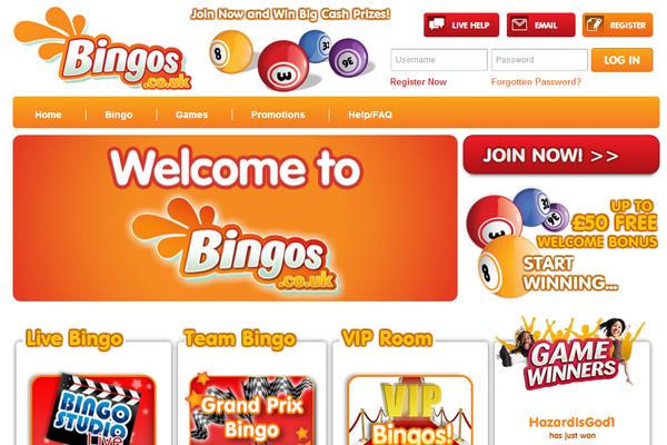 Bingos screen shot