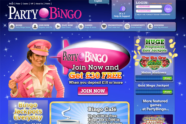 Party Bingo screen shot