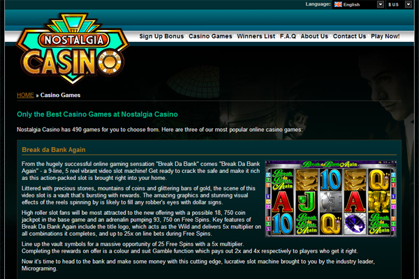 Nostalgia Casinos screen shot