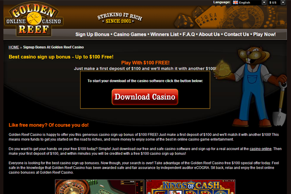 Golden Reef Casino screen shot