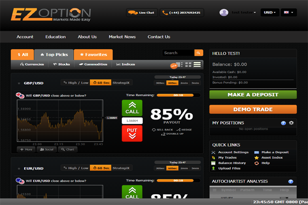 EzOption screen shot