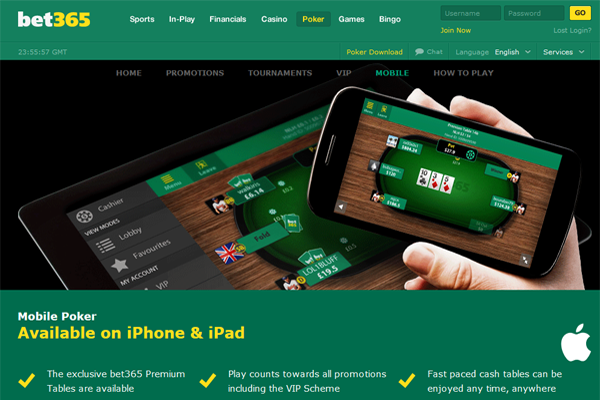 Bet 365 Poker screen shot