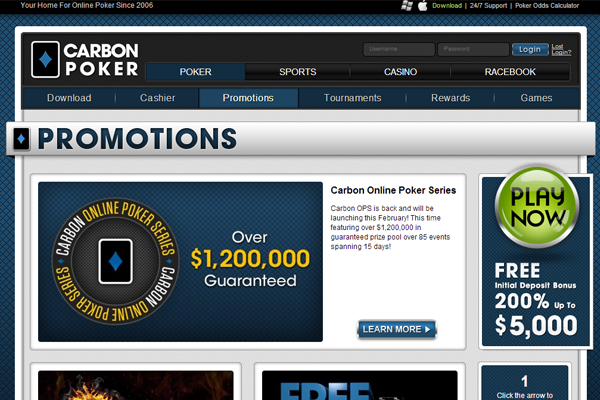 Carbon Poker screen shot