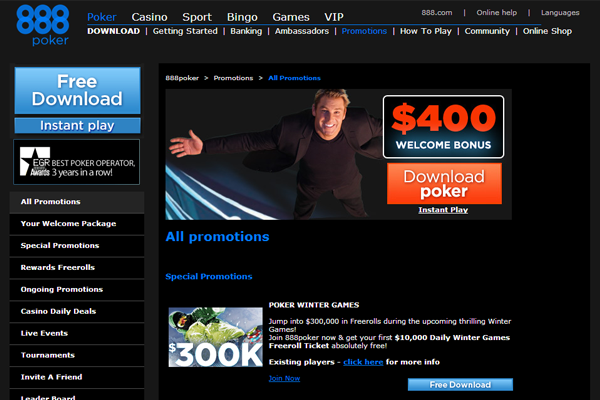 888 Poker screen shot