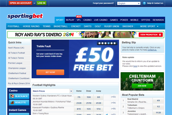 Sportingbet screen shot