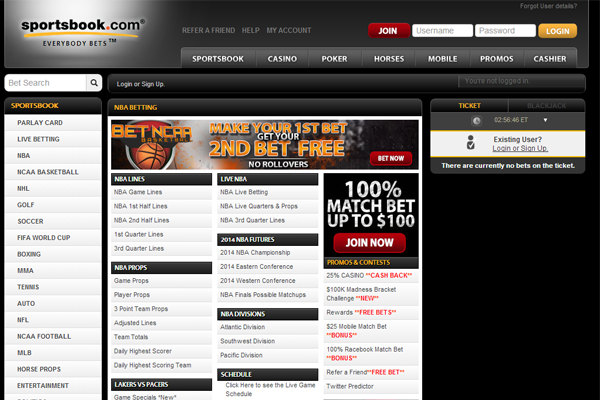 Sportsbook.com screen shot