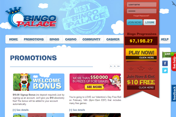 Bingo Palace screen shot