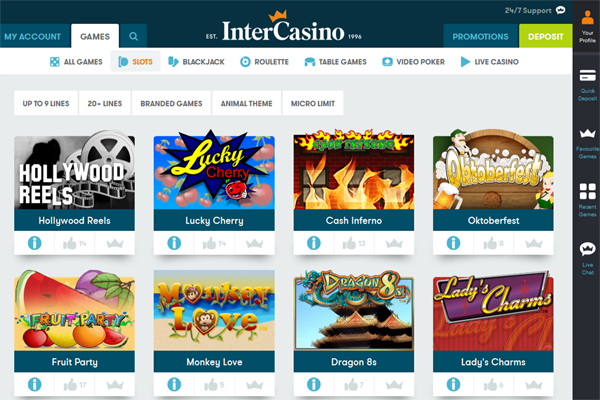 InterCasino screen shot