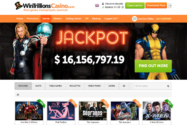 Wintrillions Casino screen shot