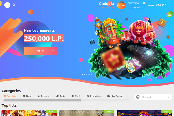 Cadoola Casino screen shot