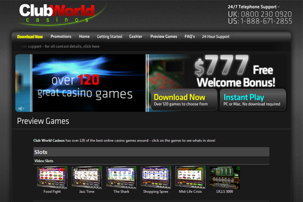 Club World screen shot