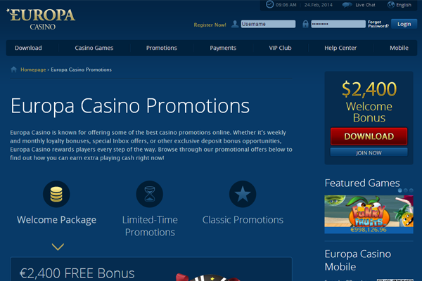 Europa Casino screen shot