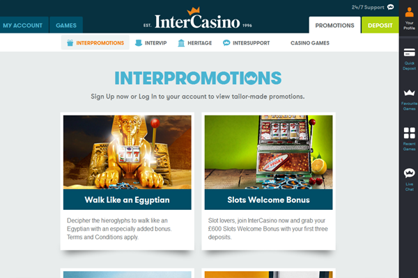 InterCasino screen shot