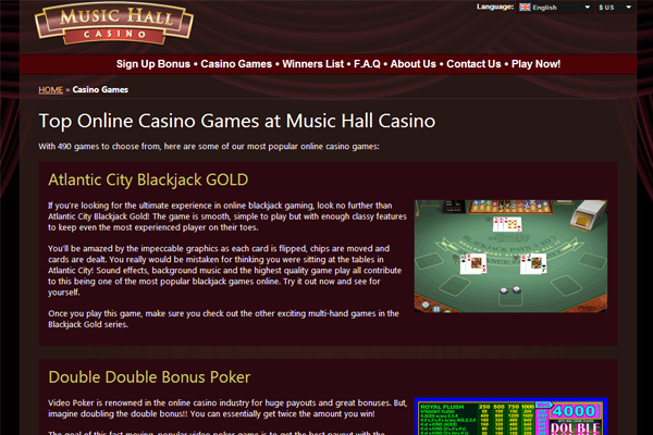 Music Hall Casino screen shot