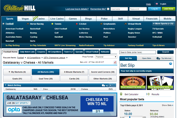 William Hill Sports screen shot